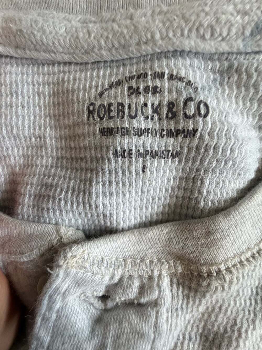 Roebuck & Co Boys Gray Thermal Waffle Henley Long Sleeve - Picture 2 of 5